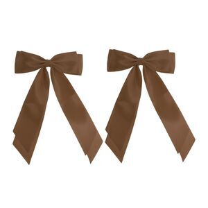 Fashion Double Ribbon Hair Clips Hairdo Clip Light Brown